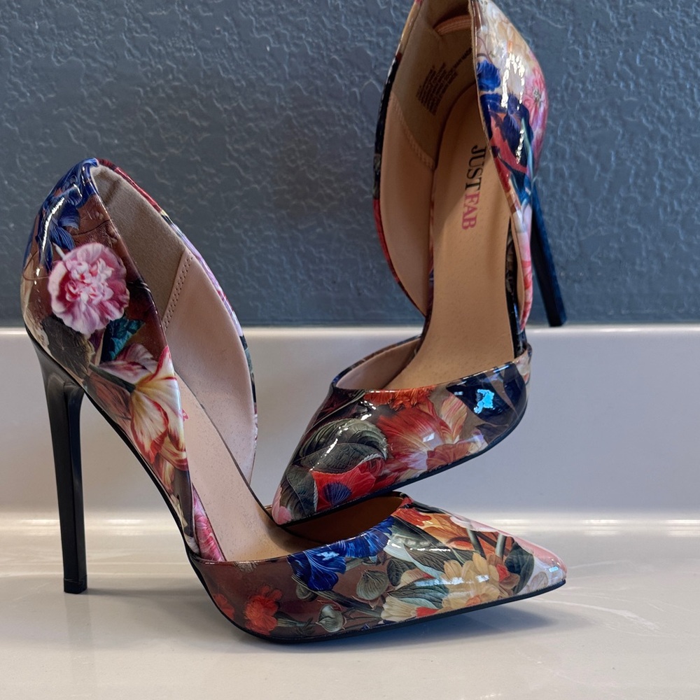 JustFab Women's Floral Heels - Vibrant Multicolor